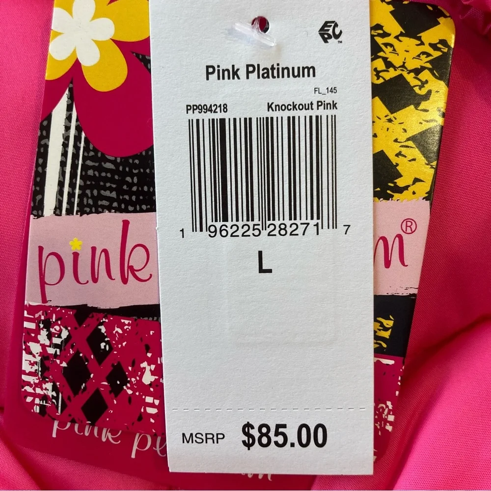 Pink Platinum girls fleece lined hooded puffer coat Pink Large